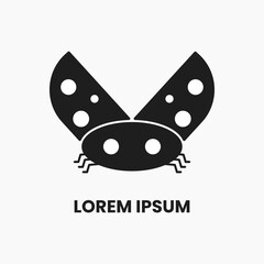 Flying Lady Bug Logo Concept. Silhouette, Flat, Simple, Animal, and Insect Logotype. Suitable for Logo, Icon, Symbol and Sign. Such as Insect, Protection or Anti Virus Logo