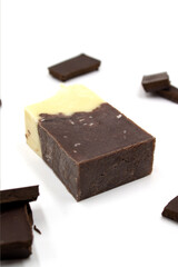 Photo still life chocolate natural handmade soap