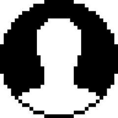 Black illustration of profile avatar people symbol concept pixel art