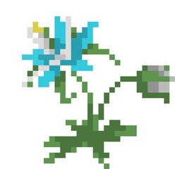 Flower illustration pixel art concept