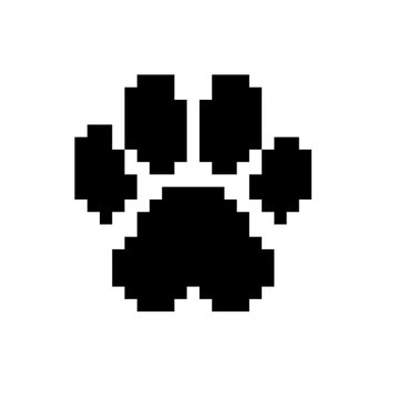 Paw print concept icon pixel art retro