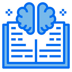 brain blue line icon