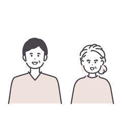 シニア男女のシンプルなイラスト