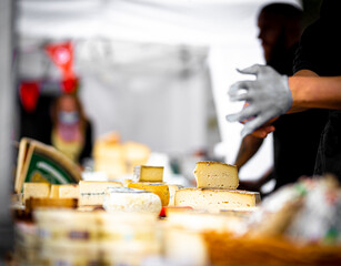 The cheese market in West London in summer