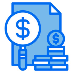 coin blue line icon