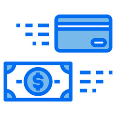 money blue line icon