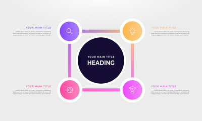 Professional steps infographic template in circular