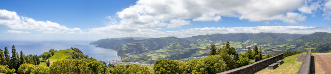 View over the Atlantic ocean, nature, Azores islands, hiking paradise.