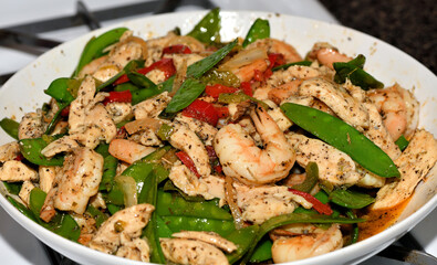Shrimp and vegetables