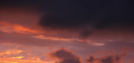 Dark clouds at sunset
