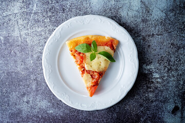 Pizza Margarita with tomato sauce and Mozzarella cheese