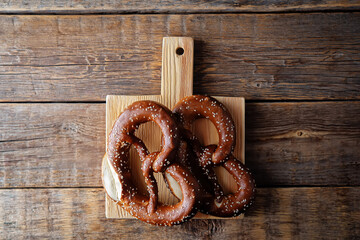 Pretzel with salt and sesame seeds