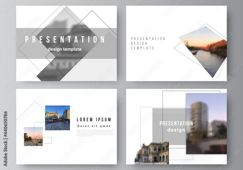 Wall mural vector layout of the presentation slides design business templates, multipurpose template with geome