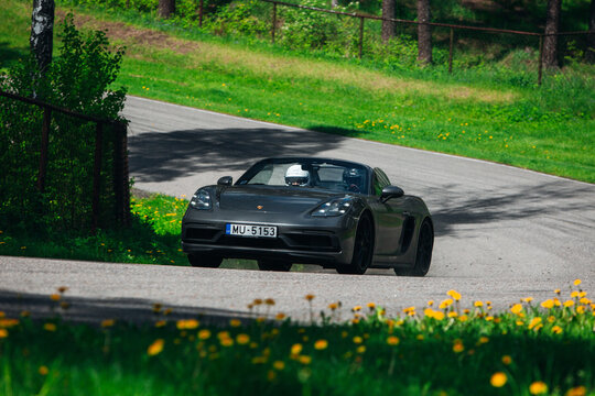 Porsche Boxter GT go fast at the raceway