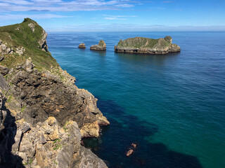 Wild beach in northern Spain on a sunny day
