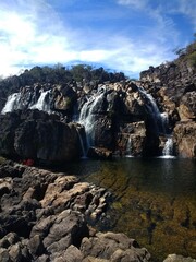 waterfall on the rocks