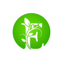 Letter E Health SPA Logo. Green Floral Alphabet Logo with Leaves. Usable for Business, Fashion, Cosmetics, Spa, Science, Healthcare, Medical and Nature Logos.