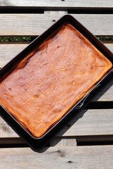 Käsekuchen. Blechkuchen.