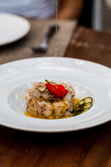 Delicious Tartare Menu Restaurant Eating Toast Oil Steak Tuna Kani Seafood Raw Food