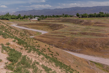Fototapeta na wymiar Landscape near Penjikent in Tajikistan