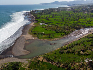 aerial view of the sea