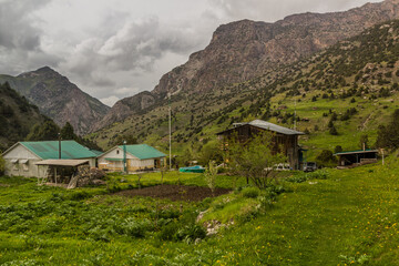 Fototapeta na wymiar Artuch Alplager hut in Fann mountains, Tajikistan