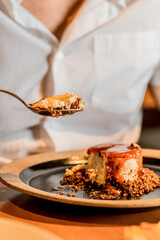 Goat Cheese and Guava Dessert Romeo and Juliet Cashew Nuts Crunch Menu Gourmet Close Up 