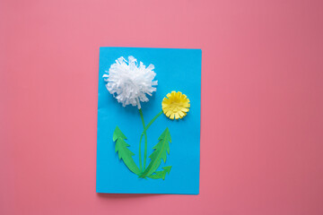 making greeting card for father's day, children's art project, DIY, drawing and gift