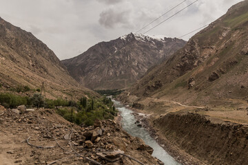 River Panj (Pyandzh) in Wakhan valley between Tajikistan and Afghanistan