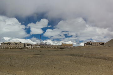 View of Karakul village in Gorno-Badakhshan Autonomous Region, Tajikistan