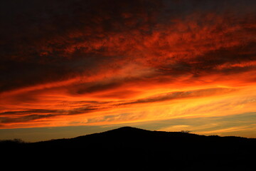 sunset over the mountains