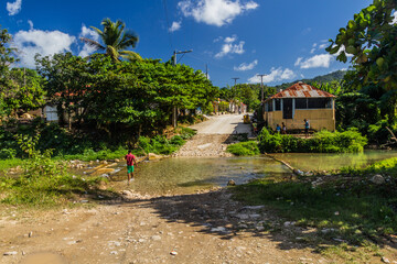 Fototapeta premium EL LIMON, DOMINICAN REPUBLIC - DECEMBER 4, 2018: Ford in El Limon village, Dominican Republic