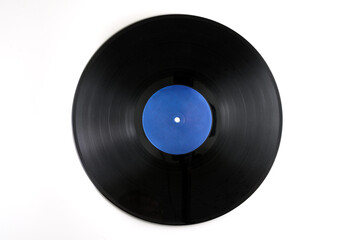 Old black vinyl records isolated on white background. with clipping path. Black vinyl record -...