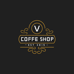 vintage logo.luxury logo.coffe shop retro logo.vintage logo templates for the coffe shop and barbershop