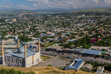 Aerial view of Sulaiman-Too Mosque in Osh, Kyrgyzstan