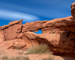 Red rocks. National park. Arches window	
