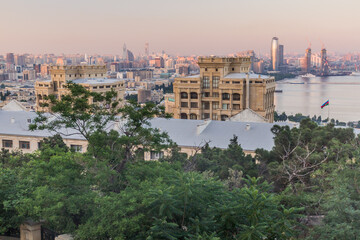 Evening view of Baku skyline, Azerbaijan