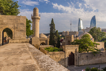 View of Baku skyline from Palace of the Shirvanshahs, Azerbaijan