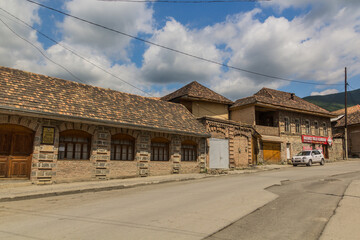 SHEKI, AZERBAIJAN - JUNE 11, 2018: View of a street in Sheki, Azerbaijan