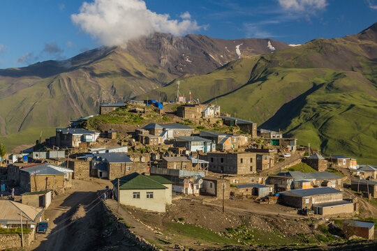 View of Xinaliq (Khinalug) village, Azerbaijan