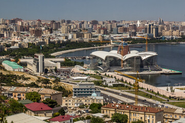 Fototapeta premium Aerial view of coast in Baku, Azerbaijan