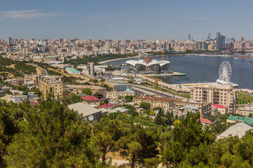 Fototapeta na wymiar Aerial view of coast in Baku, Azerbaijan