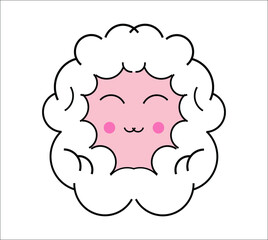 cute goat in cartoon style.