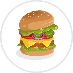 hamburger isolated on white background