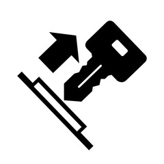 Pull Key Symbol Sign Isolate On White Background,Vector Illustration EPS.10