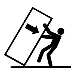 Body Crush Tip over Hazard Symbol Sign Isolate on White Background,Vector Illustration