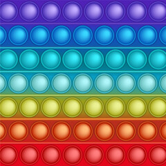 Vector rainbow trendy pop it fidget toy background - obrazy, fototapety, plakaty