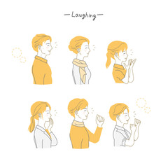 笑っている人々の横顔