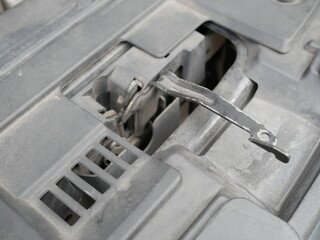 handle release catch for open car bonnet hood.