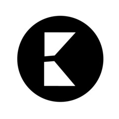 K logo templates vector design in circle 